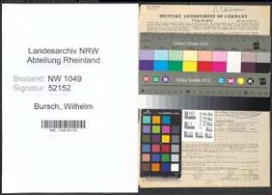 Entnazifizierung Wilhelm Bursch , geb. 11.02.1895 (Postsekretaer)