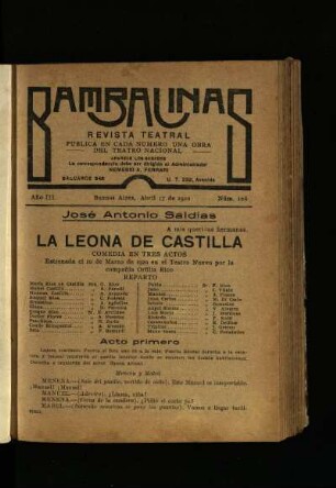 La leona de Castilla : comedia en tres actos