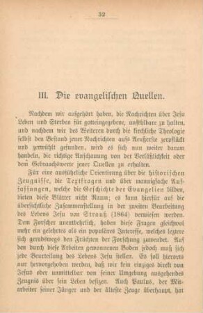 III. Die evangelischen Quellen