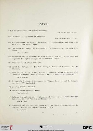 Diverse (Nr. 646-780)