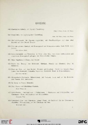 Diverse (Nr. 646-780)
