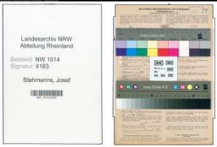 Entnazifizierung Josef Stehmanns , geb. 06.03.1902 (Kaufmaennischer Angestellter)