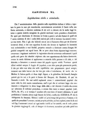 Capitolo VI. Legislazione civile e criminale.