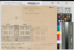 Erweiterung des Betriebsflügels am Empfangsgebäude Bielefeld Hbf, Blatt 6: Ansicht Bahnhofsvorplatz, M. 1:100