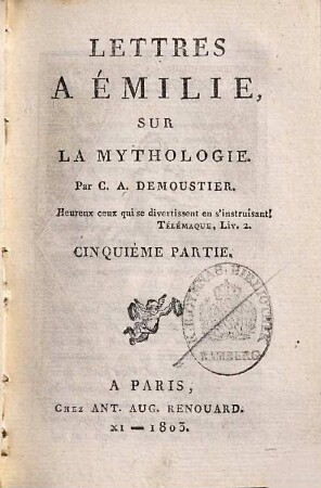 Lettres à Émilie, sur la mythologie, 5