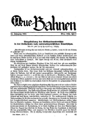 Neugestaltung des Erdkundeunterrichts in der Volksschule nach nationalsozialistischen Grundsätzen