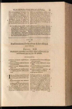 Tit. IV. Praesentatione, Ordinatione & Investitura novi Pastoris