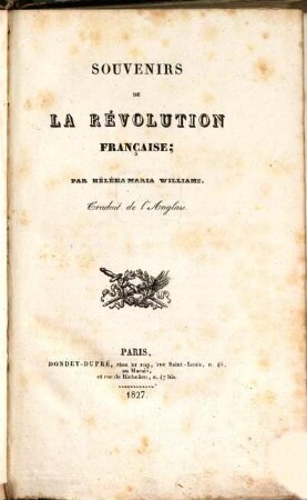 Souvenirs de la révolution française