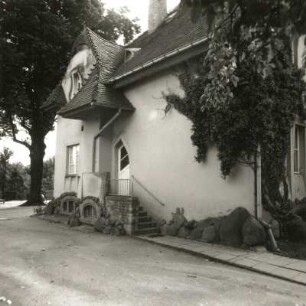 Calau, Poststraße 11. Villa (Kindergarten) (um 1910). Seitenfront