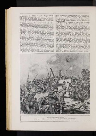 Eroberung einer russischen Batterie. Zeichnung von A. Hoffmann von Vestenhof, zurzeit auf dem östlichen Kriegsschauplatze.