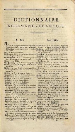 Nouveau dictionnaire allemand-françois et françois-allemand à l'usage des deux nations, Tome Second. Contenant L'Allemand Expliqué Par Le Francois