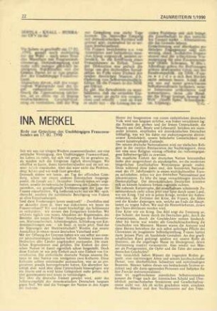 Rede zur Gründung des Unabhängigen Frauenverbandes am 17.02.1990
