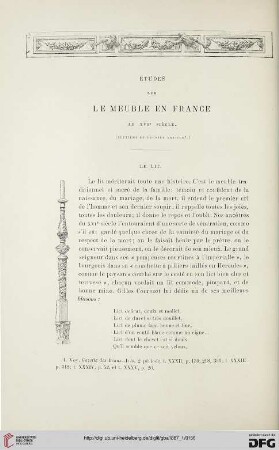 2. Pér. 35.1887: Études sur le meuble en France au XVIe siècle, 7