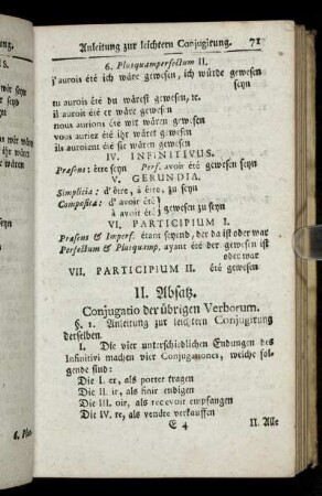 II. Absatz. Conjugatio der übrigen Verborum.