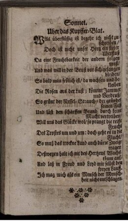 Sonnet. Uber das Kupffer-Blat