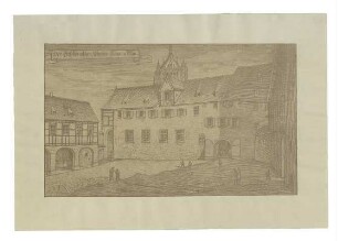 Innenhof des Barfüßerklosters/Gymnasium. Um 1860
