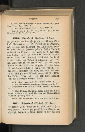 3871. Staphorst (Nicolaus, (II.) Mag.)