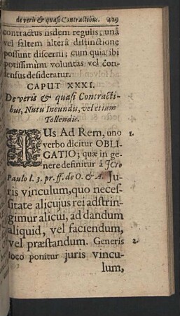 Caput XXXI. De veris & quasi Contractibus