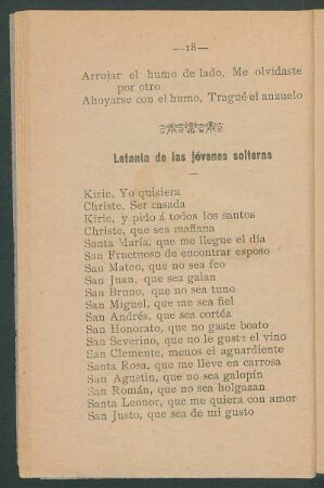 Letanía de las jóvenes solteras