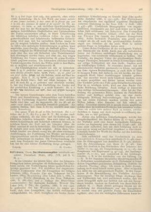 327-332 [Rezension] Holtzmann, Oscar, Das Johannesevangelium untersucht und erklärt