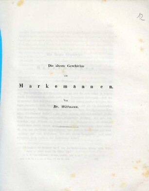 Die älteste Geschichte der Markomannen