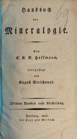 Handbuch der Mineralogie. 3,1