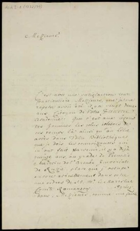 [Brief des Barons von Asch an namentlich nicht genannte Adressaten vom 28.10./09.11.1771]
