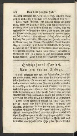 Sechszehntes Capitel. Von den faulen Fiebern