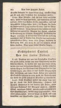Sechszehntes Capitel. Von den faulen Fiebern
