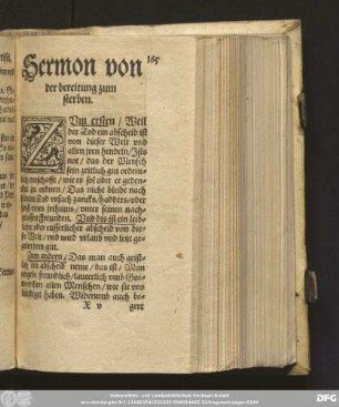 Sermon von der bereitung zum sterben.