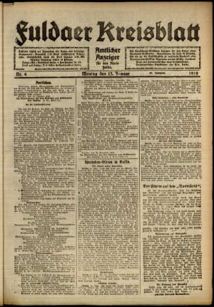 Ausgabe vom Montag, den 13. Januar 1919.