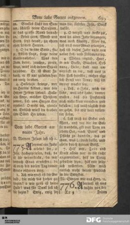 Vom Lobe Gottes am neuen Jahr.