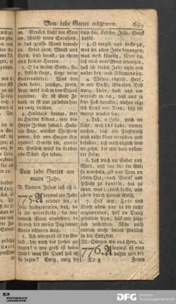 Vom Lobe Gottes am neuen Jahr.