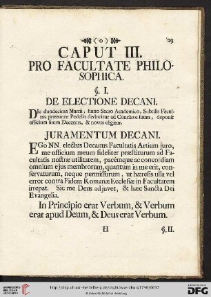 Caput III: Pro Facultate Philosophica