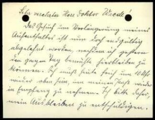 C. Mühl an W. Wrede
