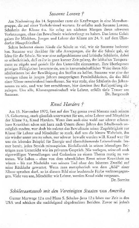 Schüleraustausch mit den Vereinigten Staaten von Amerika