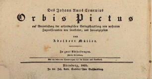 Des Johann Amos Comenius Orbis Pictus : In zwei Abtheilungen, 2. Des Orbis Pictus zweite Abtheilung, oder unterhaltendes und belehrendes Lesebuch für die erwachseneren Knaben und Mädchen