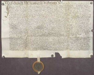 Gültbrief des Eberhard Hedel zu Wilferdingen gegen die Amtskellerei zu Pforzheim