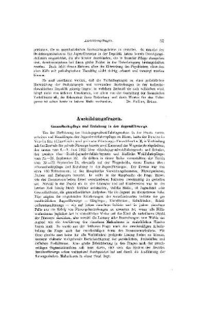 Ausbildungsfragen