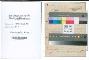 Entnazifizierung Hans Makarowski , geb. 25.09.1887 (Postbeamter)