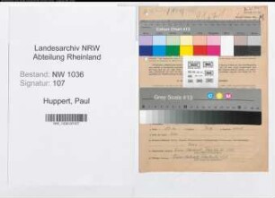 Entnazifizierung Paul Huppert , geb. 05.05.1913 (Revisionsbeamter)