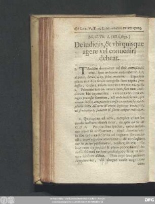 Tit. I. (III. 1. seqq.) De iudiciis, & ubi quisque agere vel conveniri debeat.