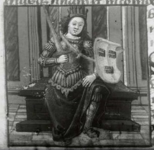 Semiramis. Miniatur und Text, Blatt 7r