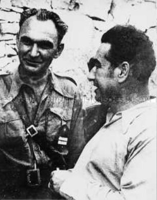 Egon Erwin Kisch als Reporter für die Internationalen Brigaden, mit Heinrich Rau