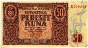 Geldschein, 50 Kuna, 26.5.1941