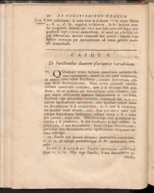 Caput V. De Functionibus duarum pluriumve variabilium