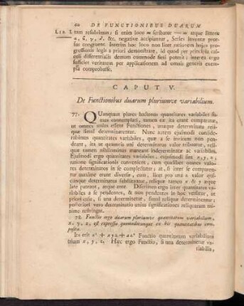 Caput V. De Functionibus duarum pluriumve variabilium