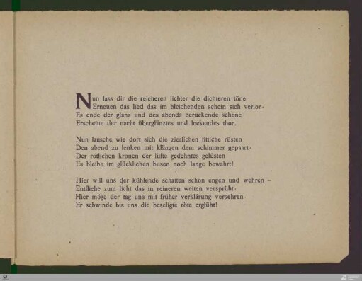 Nun lass dir die reicheren lichter ...