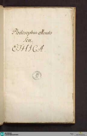 6/12: Philosophie moralis s. ethica - Cod. Ettenheim-Münste 104