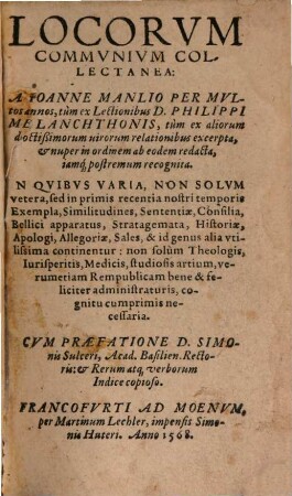 Locorum communium Collectanea